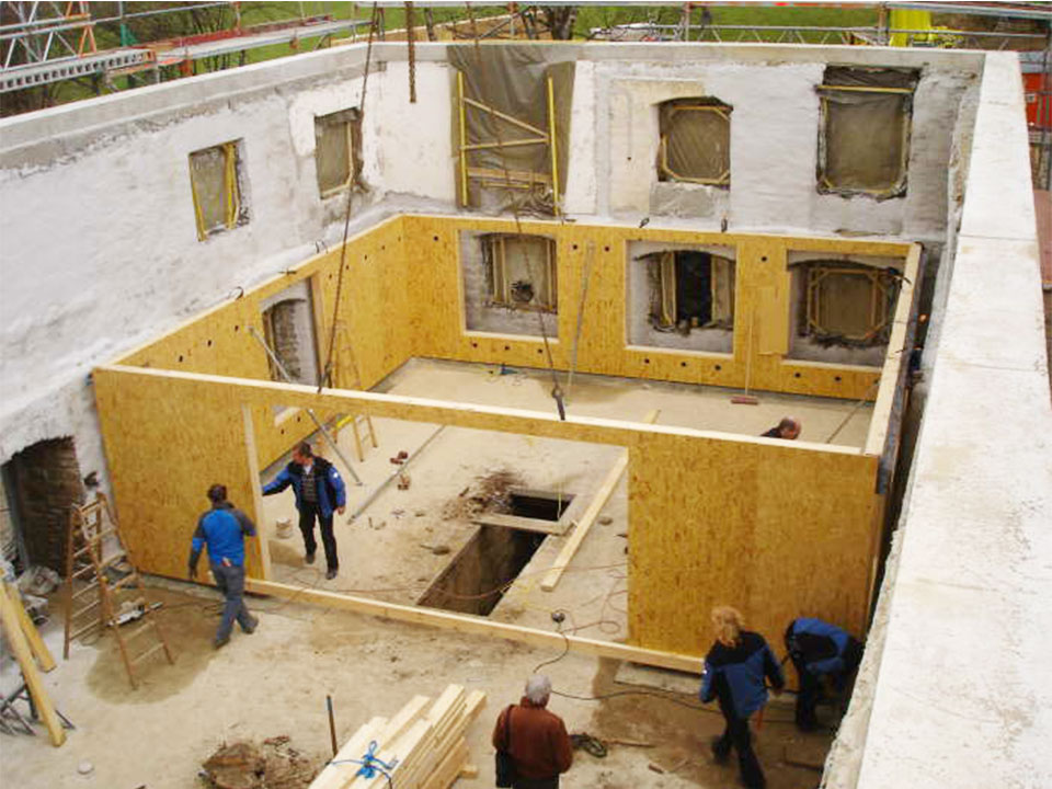 Haus Pfaffenberg Innenansicht Bau