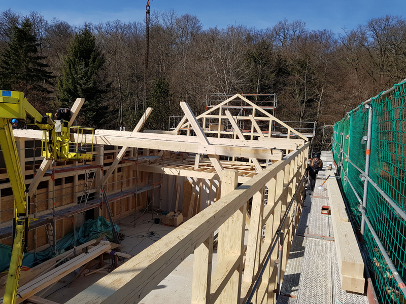 Holzbau Eventscheune Holsteinsmühle Holzbauansicht