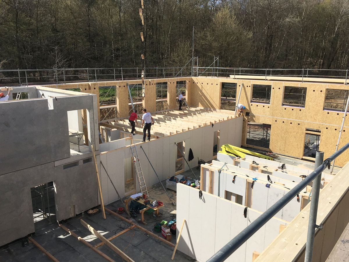 Neubau eines Ausbildungs und Schulungsgebäudes Aussenansicht Holzbau