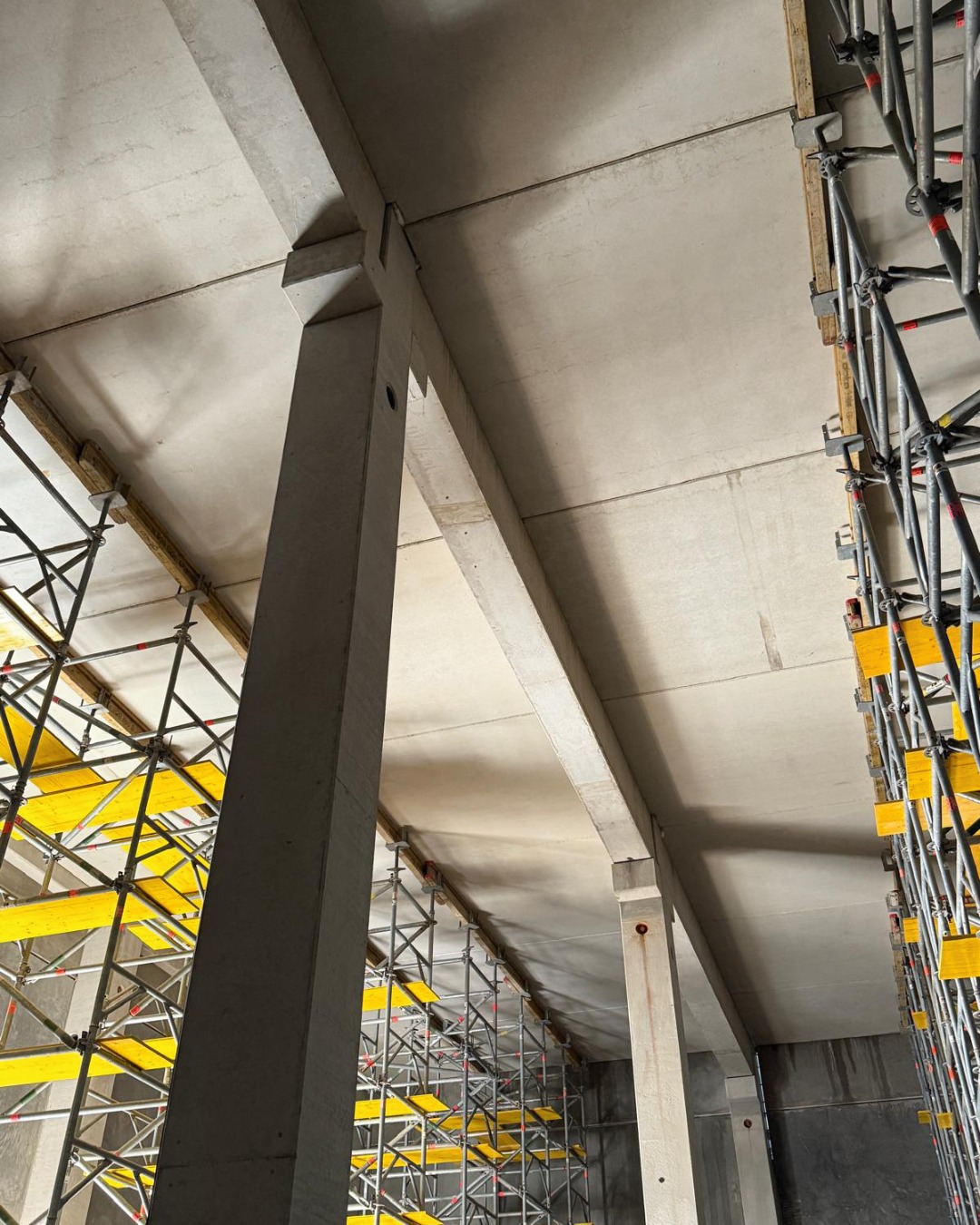 Neubau Lagerhalle AKAH Baustellenarbeiten Ansicht von unten